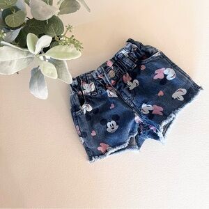 babyGap × Disney Mickey Mouse and Minnie Mouse Paperbag Mom Jean Shorts